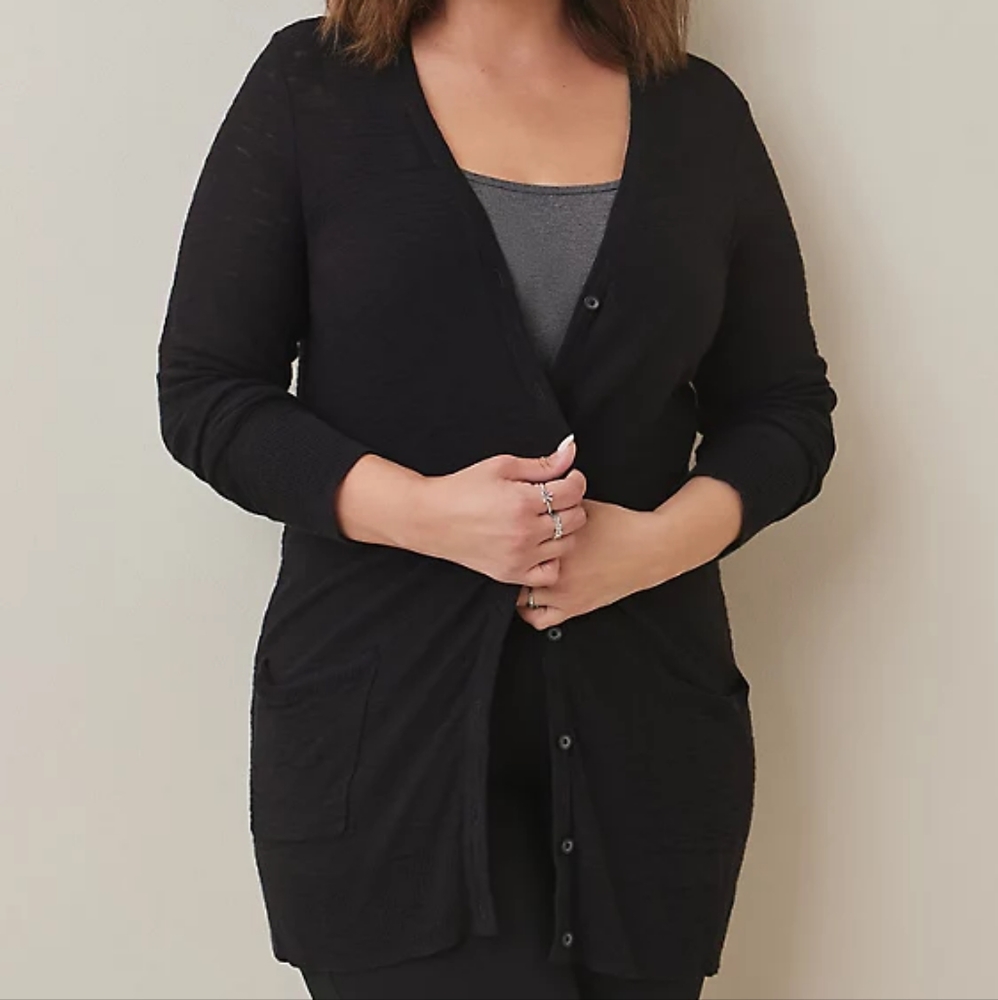 Torrid Slub Boyfriend Cardigan Button-Front Sweater